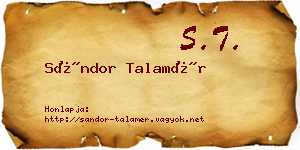 Sándor Talamér névjegykártya